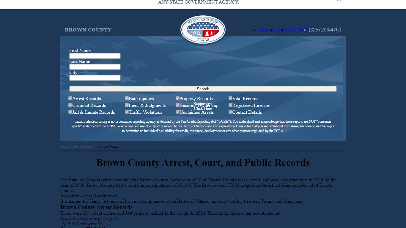 Brown County Arrest, Court, and Public Records